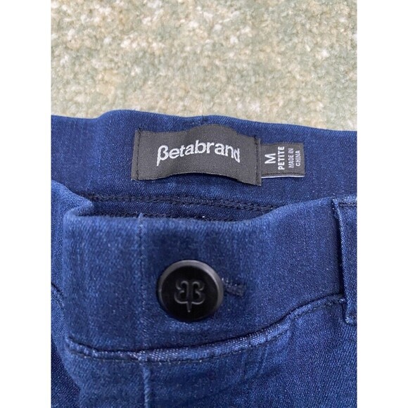 Betabrand Size Medium Petite Yoga Blue Pull On Stretch Denim Jeans 26" Inseam - Picture 3 of 6